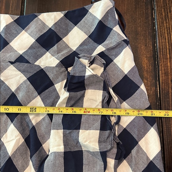 Lauren Ralph Lauren | buffalo plaid | asymmetrical | navy white | ruffle | skirt - Picture 15 of 16